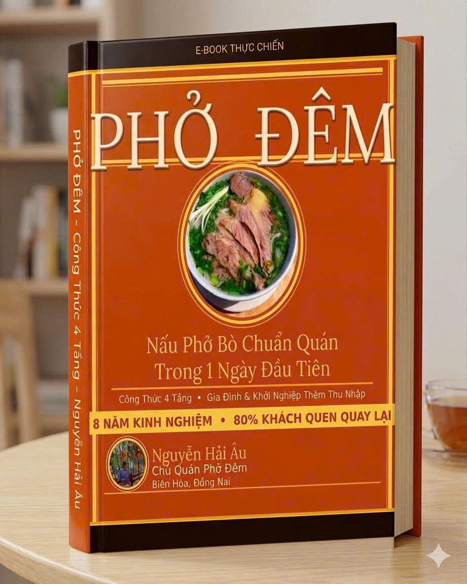 Bìa ebook Phở Đêm - Nấu phở bò chuẩn quán trong 1 ngày đầu tiên